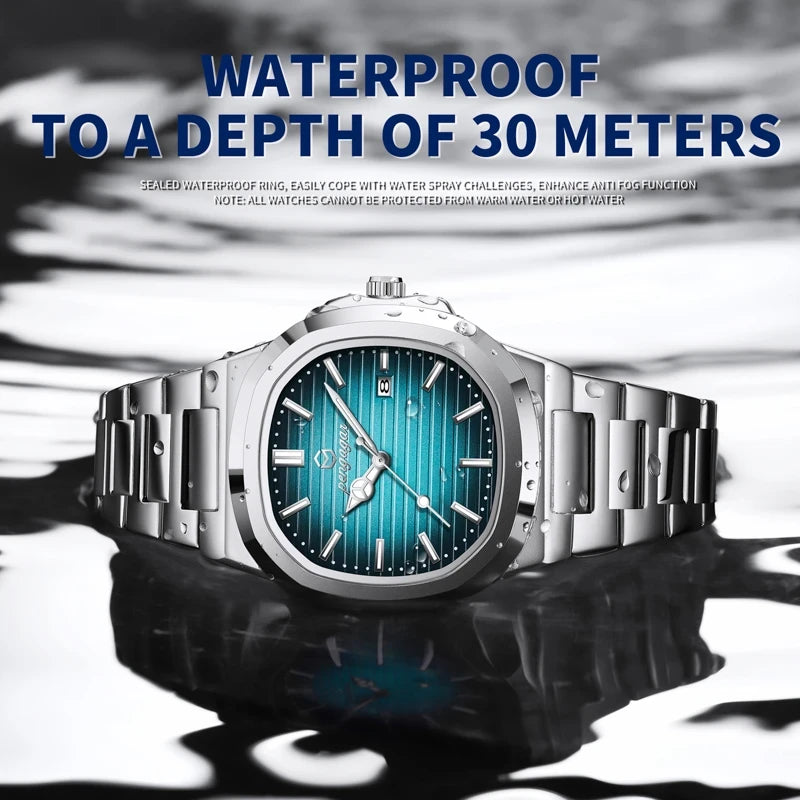 Square Stainless Steel Quartz Watch