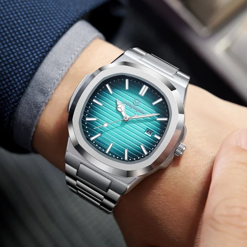 Square Stainless Steel Quartz Watch