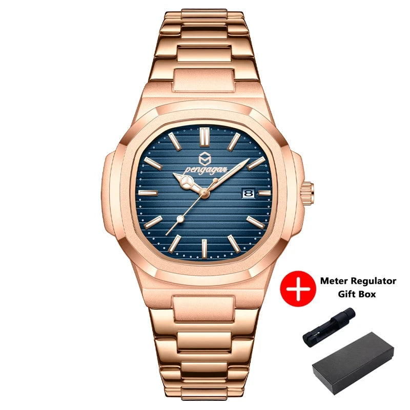 Square Stainless Steel Quartz Watch
