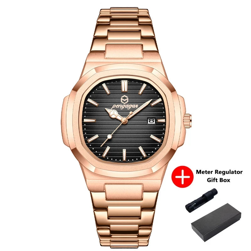 Square Stainless Steel Quartz Watch