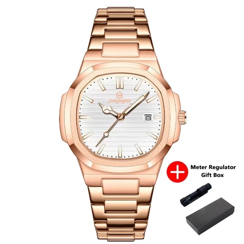 Square Stainless Steel Quartz Watch